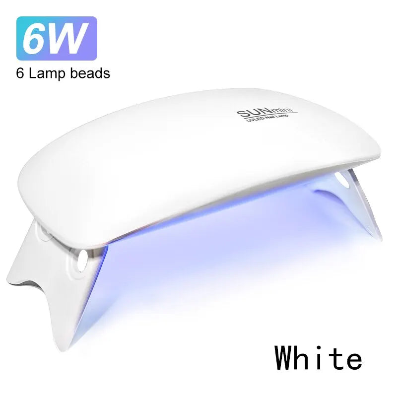 6W Mini Nail Dryer Machine Portable 6 LED UV Manicure Lamp Home With USB Cable