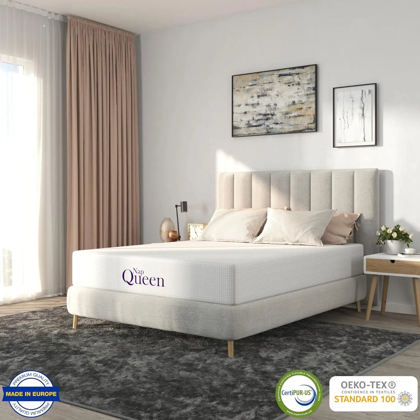 6/8/10/12/14 Inch Charcoal Memory Foam Mattress, Full Bed Mattress in a Box, CertiPUR-US Certified, Medium Firm, Breathable