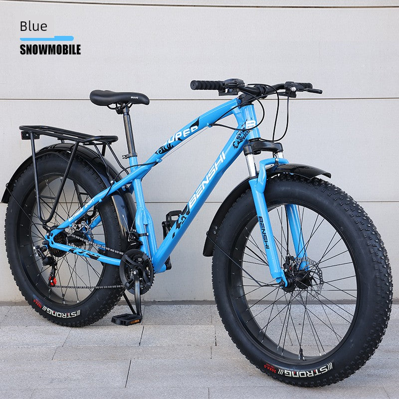 Snowmobile off-Road Mountain Bike Oversized Thick Wide Tire Plus-Size ATV Variable Speed Shock Absorption Adult Bicycles for Men and Women