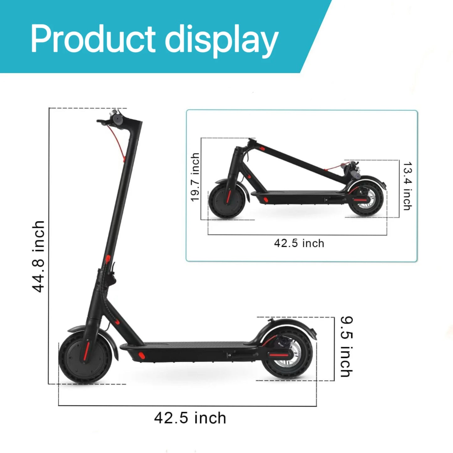 E-Scooter Foldable Waterproof Adult Electric Scooter 8.5Inches Explosion-Proof Tire 36V 350W 10.4Ah Configuration Smart
