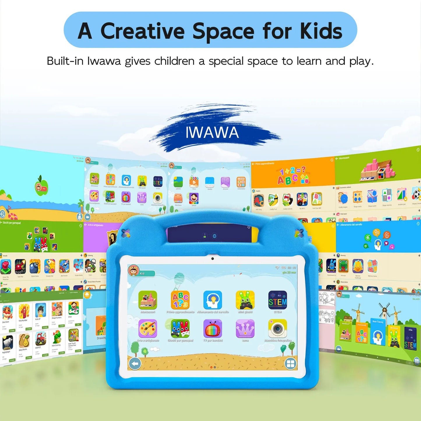 ANRY 2025 Kids Tablet Android 15 10.1 Inch A523 2.0GHZ 8GB(4+4 Expand) RAM 64GB ROM Octa-Core 5000Mah Tablets Children's Gifts