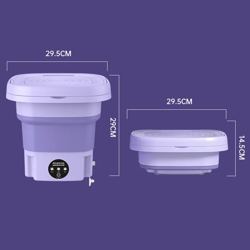 Folding Washing Machine Portable Mini Dehydratable Washing Machine for Socks Underwear Panties Dormitory Home Appliance US Plug
