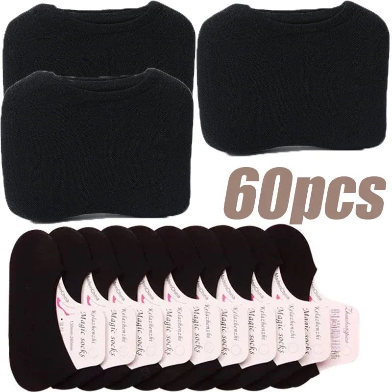 30pairs Summer Short Socks Women Invisible Thin Boat Socks Female Non-slip Seamless Ice Silk Ankle Sox High Heels Slippers Sock