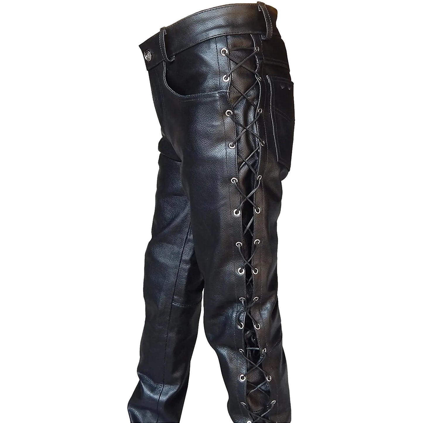 Plus Size 5XL Retro Mens Casual Trousers Straight Solid Black Pants