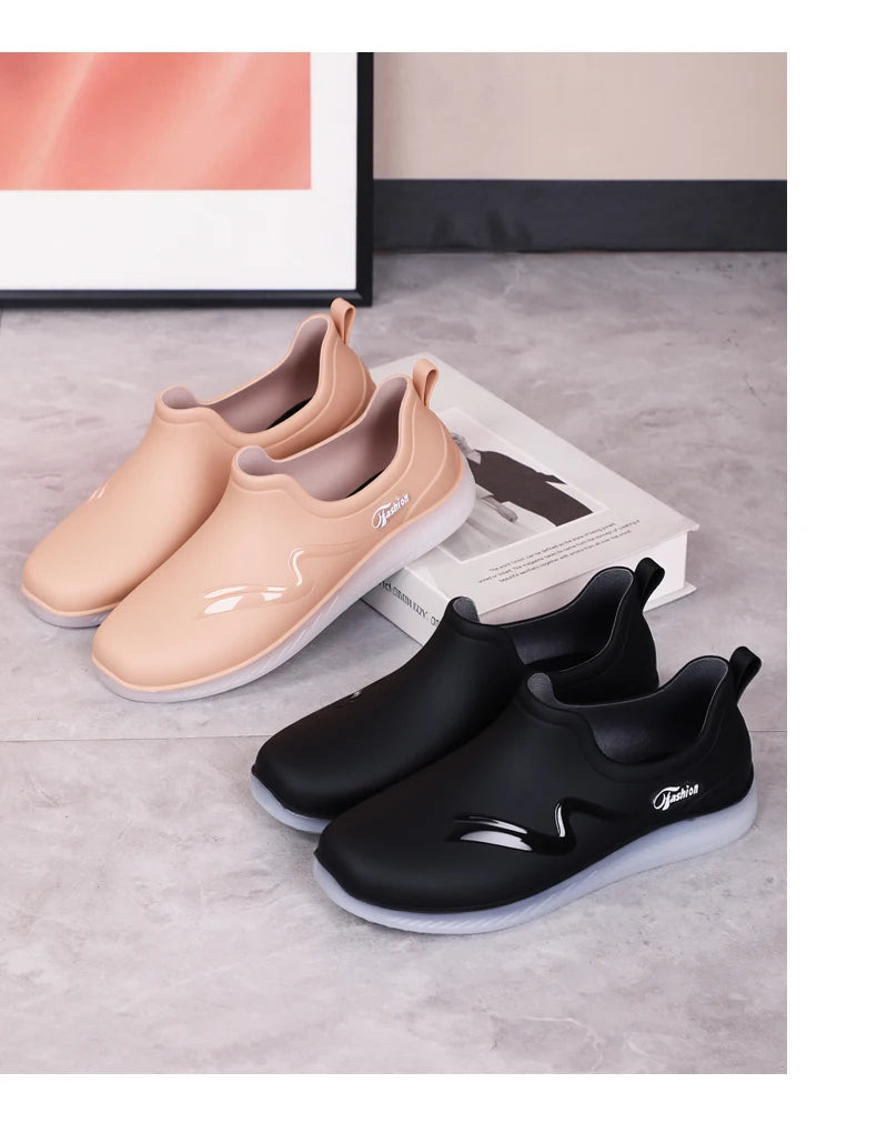 Low-top Rain Shoes, Women's Summer, Flat-soled Wear-resistant, Light Rain boots