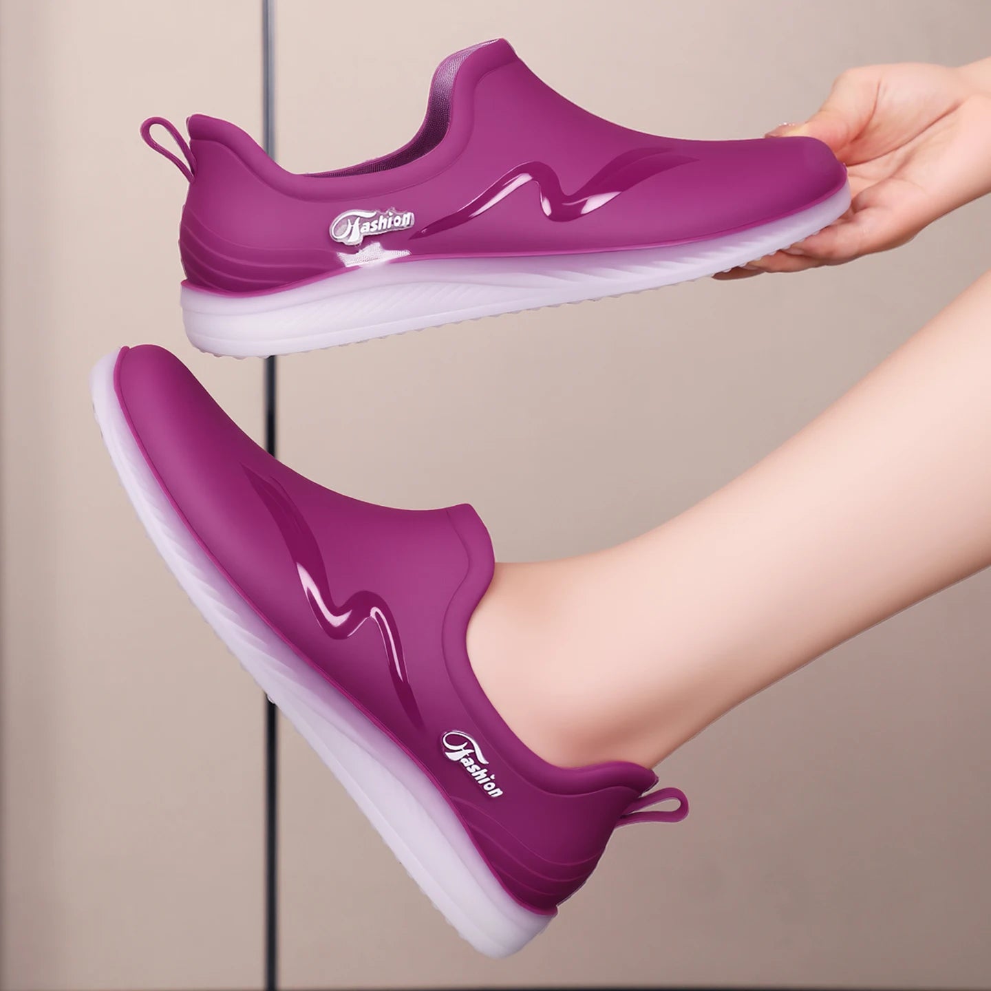 Low-top Rain Shoes, Women's Summer, Flat-soled Wear-resistant, Light Rain boots