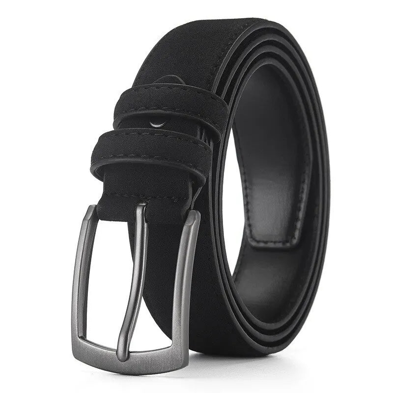 Men'S Suede Belt Retro Trend Alloy Buckle Men'S Belt Large Size Genuine High-End Belt 2023 New, Gift For Boyfriend And Dad