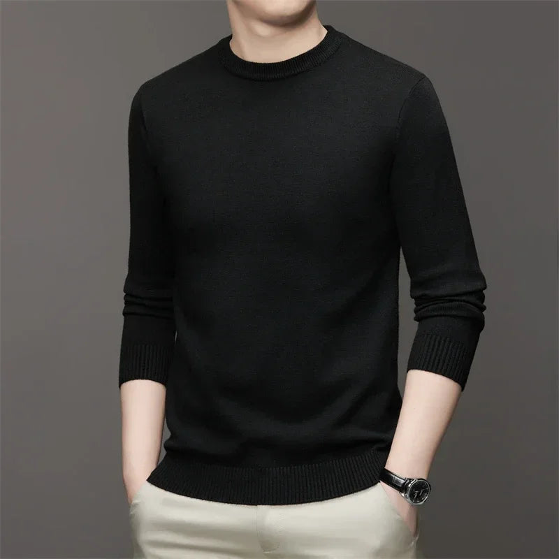 7 Colour Men's Round Neck Long Sleeved Solid Color Sweater