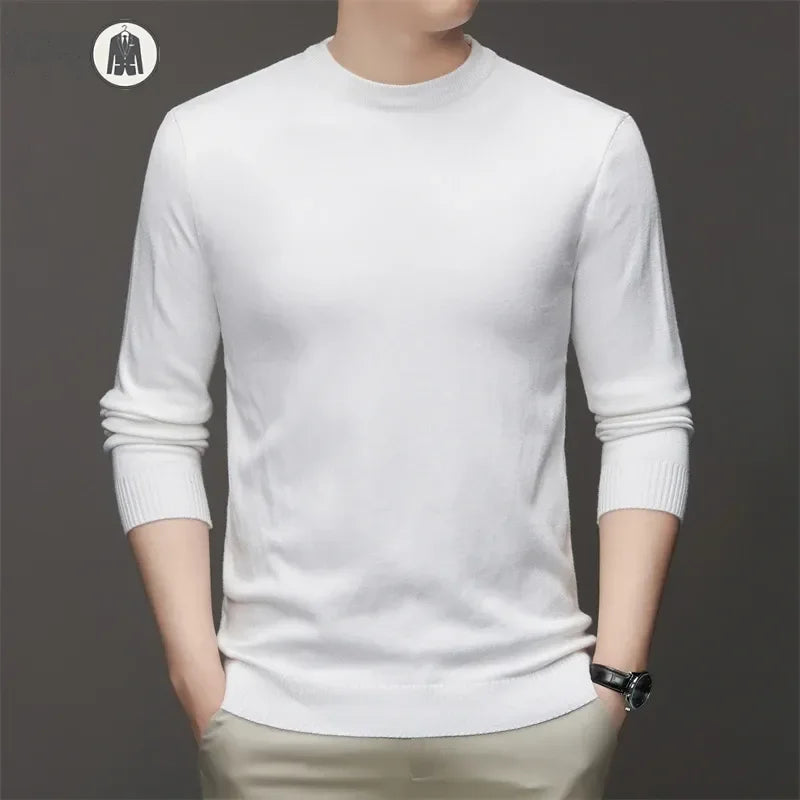 7 Colour Men's Round Neck Long Sleeved Solid Color Sweater