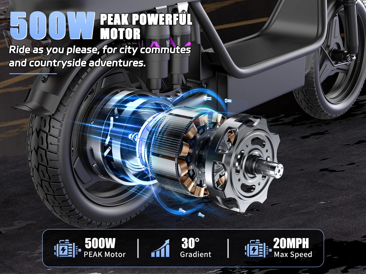 Folding Electric Scooter for Adults, 700W Peak Motor 48V 17.5Ah 300lbs Max Load,10 Full Shock Foldable Motor EScooter Absorption