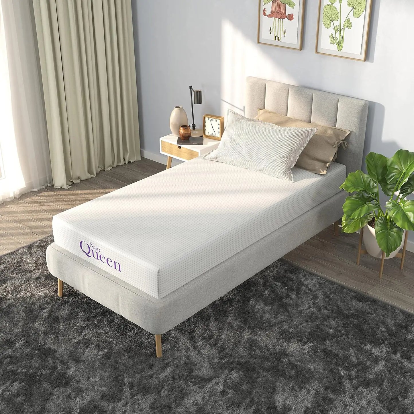 6/8/10/12/14 Inch Charcoal Memory Foam Mattress, Full Bed Mattress in a Box, CertiPUR-US Certified, Medium Firm, Breathable