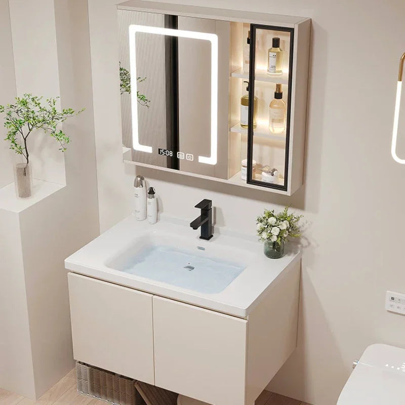 Show Service Bathroom Cabinet Jewelry Mirror Sink Makeup Washbasin Shelves Space Saving Ergonomic Vestidores Backyard Furniture