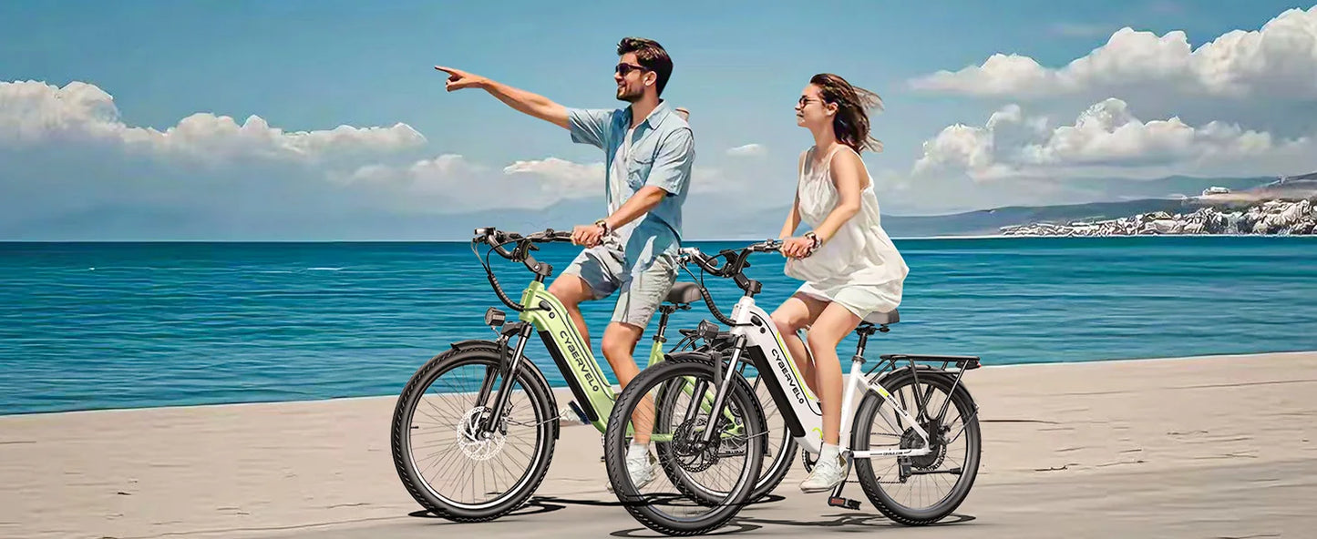 1000 Peak Electric Bike for Adults,up 80 Miles Removable Battery Ebike, 26" Electric E Bike with 7-Speed,Adult Electric Bicycles