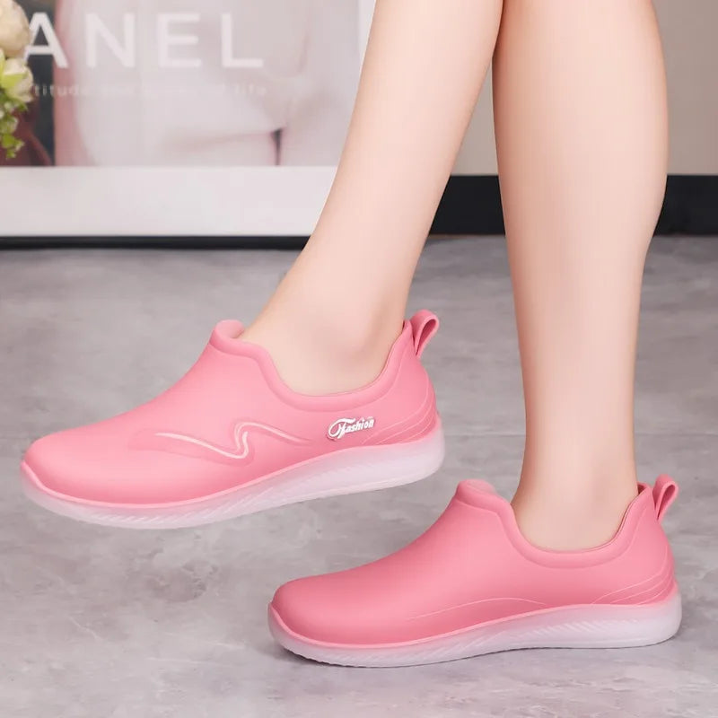 Low-top Rain Shoes, Women's Summer, Flat-soled Wear-resistant, Light Rain boots