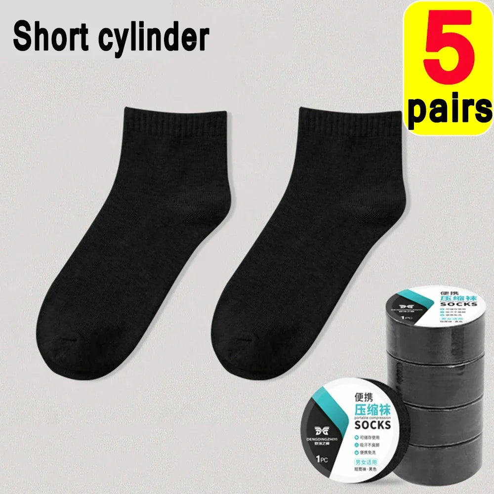 Breathable Disposable Highly Elastic Socks Outdoor Portable Simple Compression Travel Thin Sweat-Absorbing Sports Cotton Socks