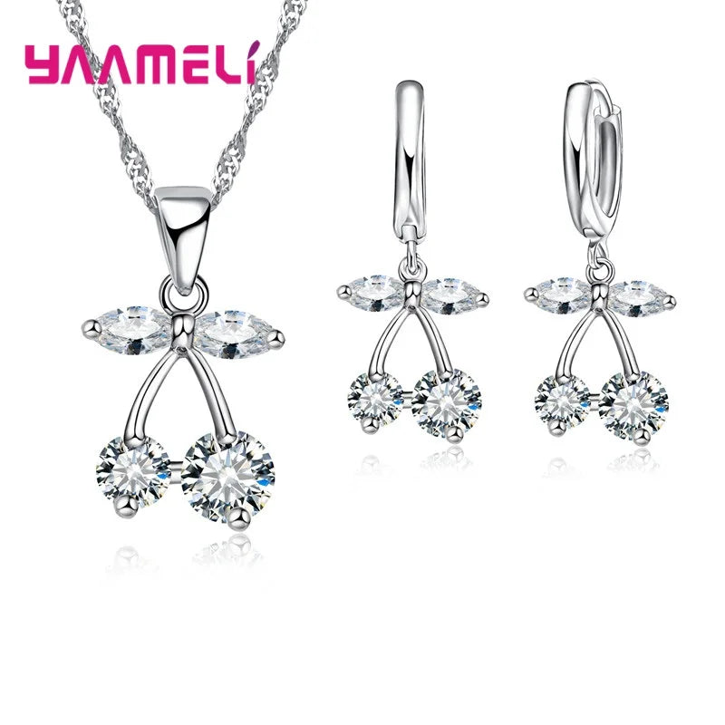 34 Designs Big Promotion 925 Sterling Silver Jewelry Set for Woman Girl Pearl Rhinestone Zircon Pendant Necklace Earrings Chain