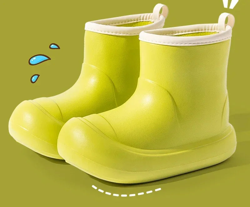 Women Rain Boots New Fashion Thick Bottom High Top Rain Shoes Summer Non-slip Lightweight Waterproof Footwear Botas Plataforma
