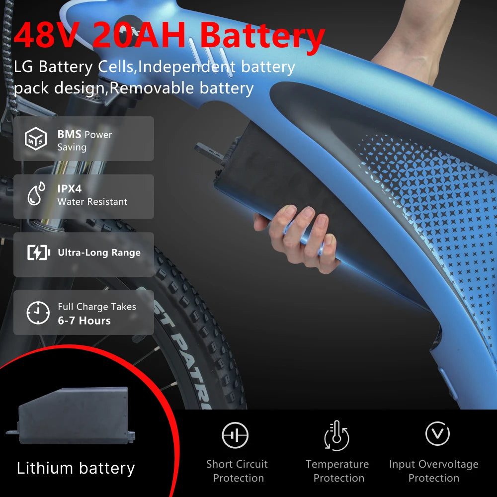 HUANCI Q5 electric bike Mountain electric e bike adults 48V 20AH Electric bike 27.5 Inch electric bikes ebike electric bicycle