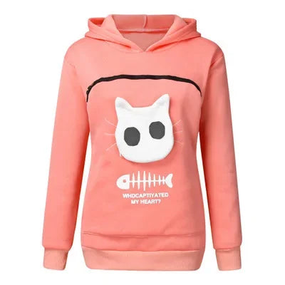 3XL Cat Lovers Hooded Sweatshirt Kangaroo Dog Pet Paw Dropshipping Pullovers Cuddle Pouch Fish Pocket Hoodie Tops
