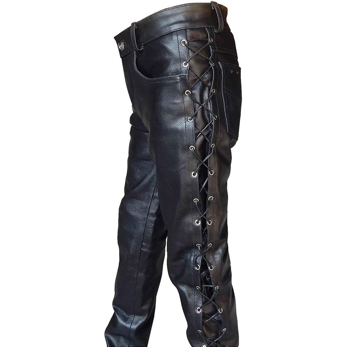 Plus Size 5XL Retro Mens Casual Trousers Straight Solid Black Pants