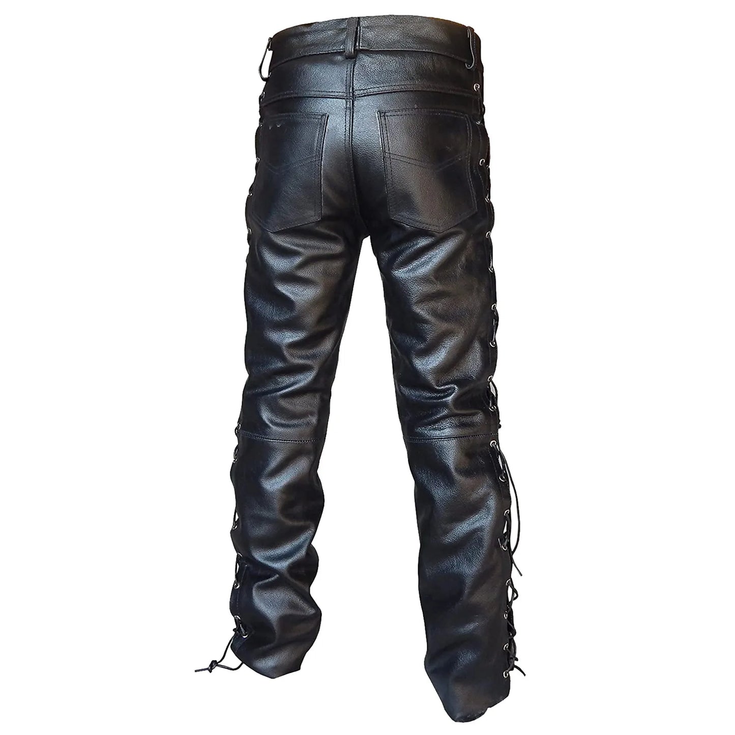 Plus Size 5XL Retro Mens Casual Trousers Straight Solid Black Pants