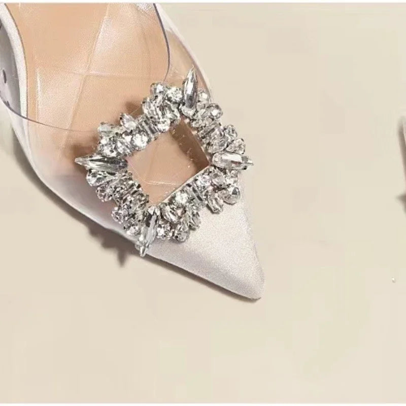 Transparent Splicing High Heeled Sandals