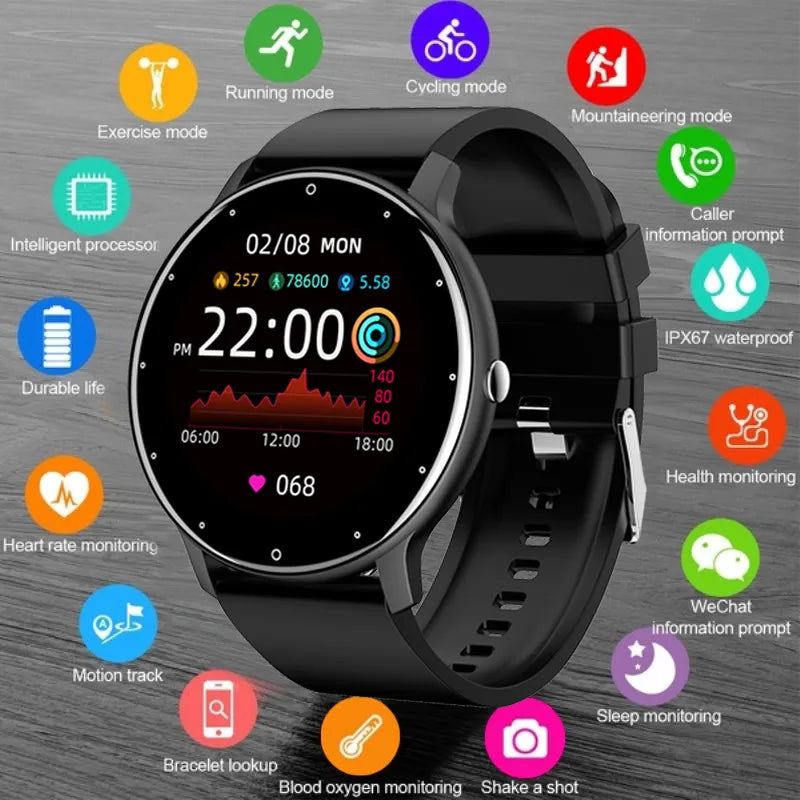 ZL02 Men Smart Watch Full Touch Screen Sport Fitness Tracker IP68 Waterproof Bluetooth Call Smartwatch for Xiaomi Men Women 2025