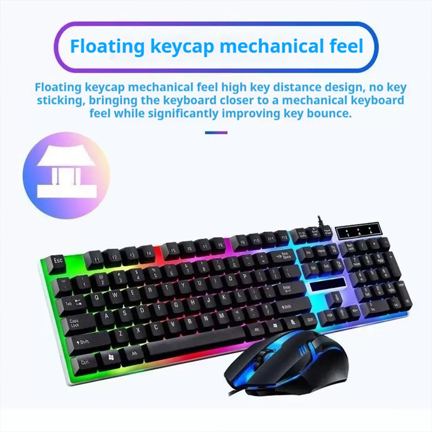 New English Arabic Numerals Wired Keyboard and Mouse Set Ergonomic For Both Gaming And Office Use Gaming Keyboard And Mouse
