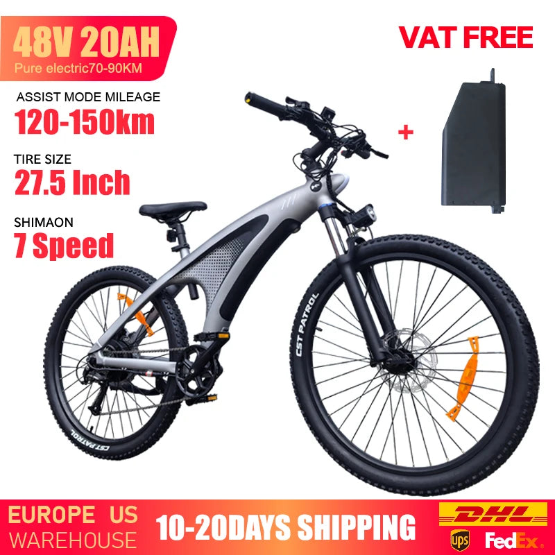 HUANCI Q5 electric bike Mountain electric e bike adults 48V 20AH Electric bike 27.5 Inch electric bikes ebike electric bicycle