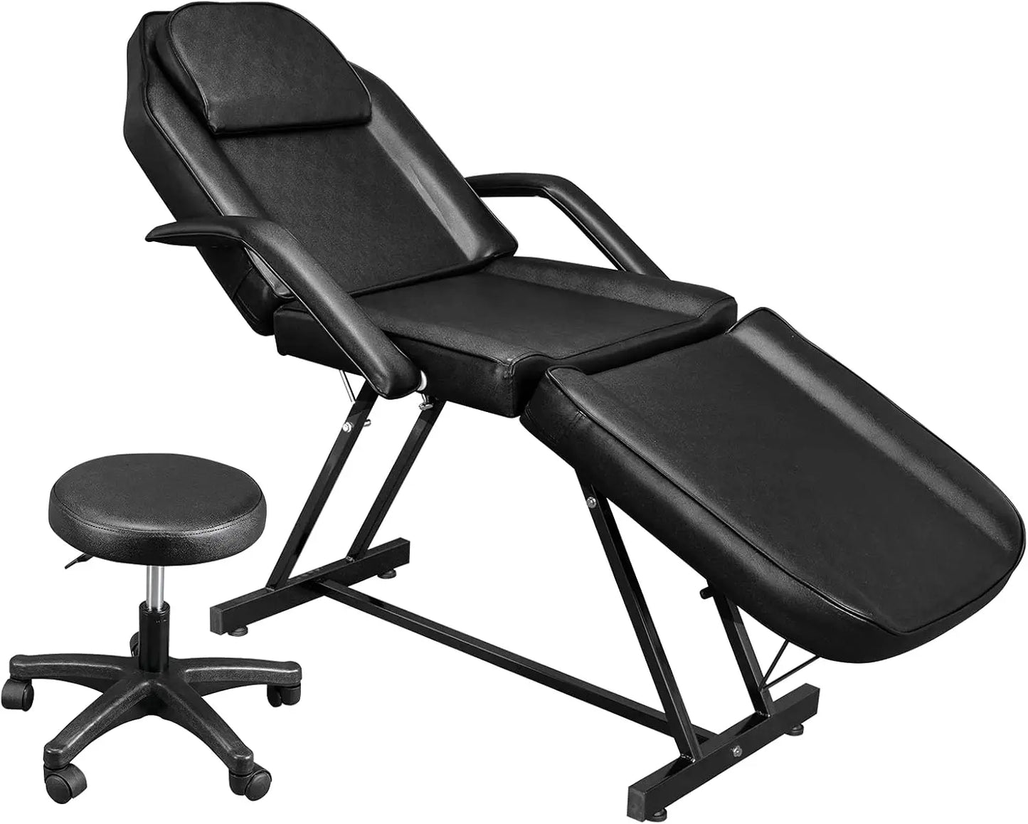 Massage Salon Tattoo Chair Esthetician Bed with Hydraulic Stool, Multi-Purpose Facial Bed Table, Adjustable Beauty Barbe