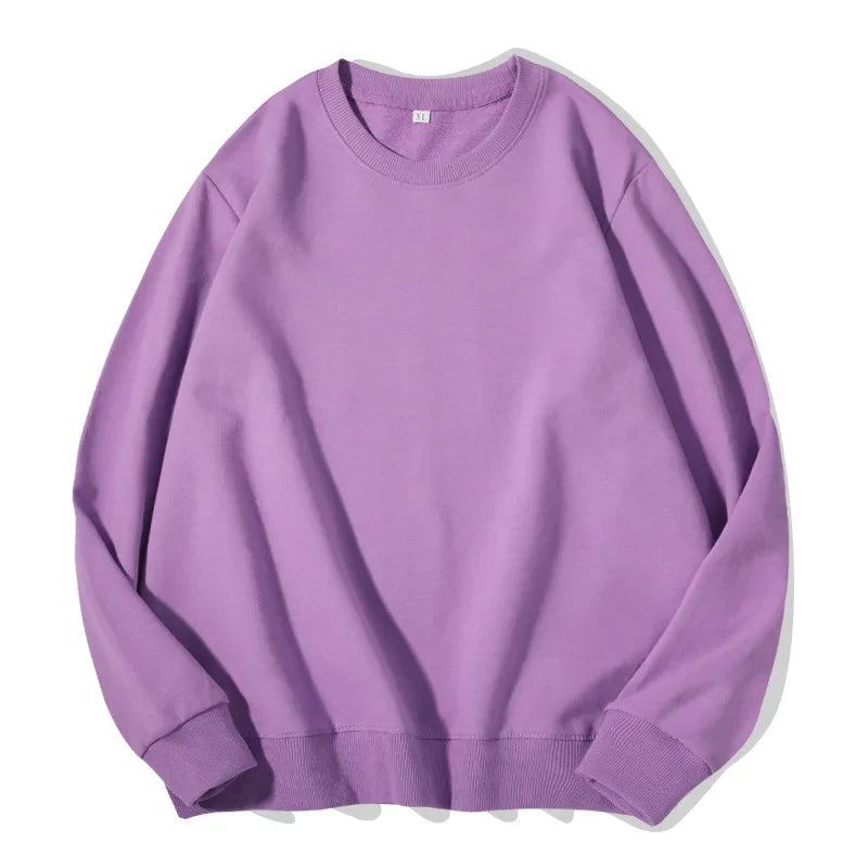 Spring Autumn Womens Sweatshirt 2025 O-neck Solid Harajuku Pullovers Multicolor Casual Cotton Woman Sweatshirts Knit Streetwear