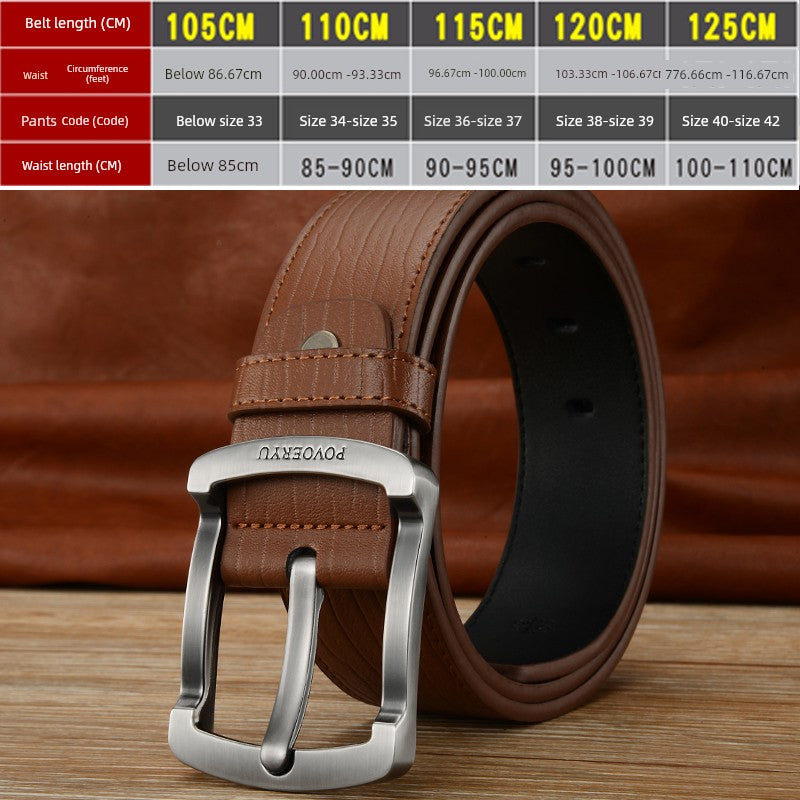 White Korean Style Trendy Casual Men's Leather Belt for Young People