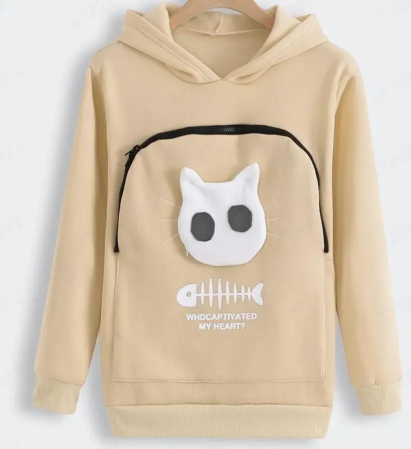 3XL Cat Lovers Hooded Sweatshirt Kangaroo Dog Pet Paw Dropshipping Pullovers Cuddle Pouch Fish Pocket Hoodie Tops