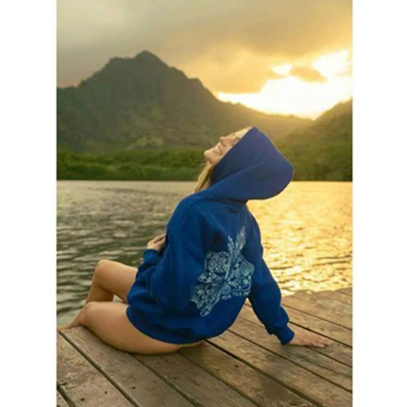 PINK PALM PUFF Street Hoodies Casual Female Sweatshirt Fashion Hoodie Embroidery Oversize Loose New Sweatshirts Autumn Clothing