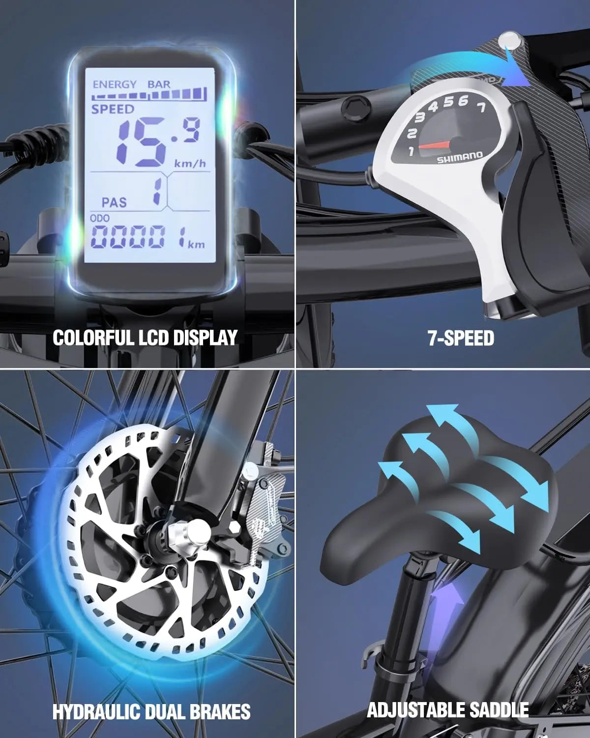 Ridstar 2000W Electric Bike 26 Inch Fat Tire Adult Ebike 48V 23AH Battery Dual Motor Off-Road All Terrain Electric Bicycle EMTB
