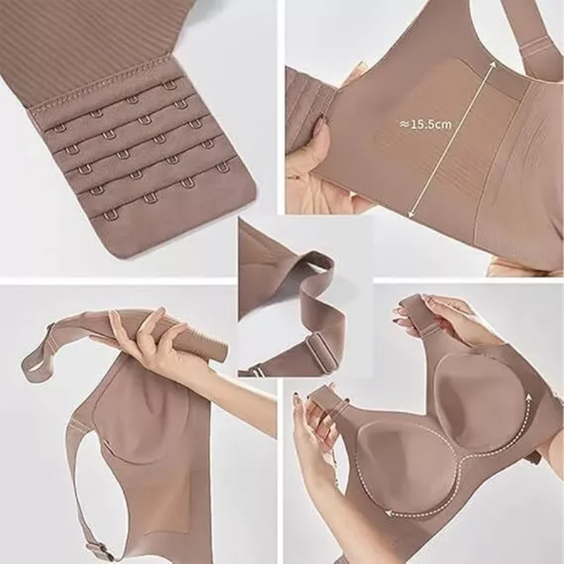 Women's Big Chest Underwear Seamless Anti-Sagging Bra Adjustable Full Cup Bra Comfortable Wireless Lingerie Summer Sports Bras