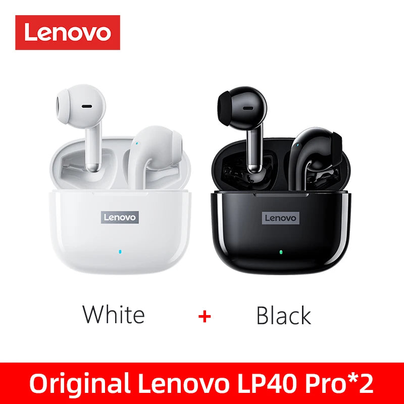 100%Original Lenovo LP40 Pro TWS Earphones Wireless Bluetooth 5.1 Sport Noise Reduction Headphones Touch Control 250mAH 2022 New