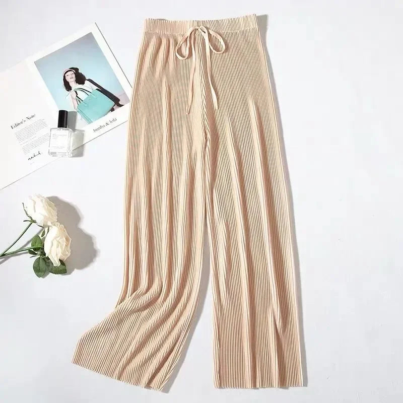 CM.YAYA Street Women's Set Long Sleeve Shirt Tops and Wide Leg Pants Elegant Tracksuit Two Piece Set Sweatsuit Fitness Outfits