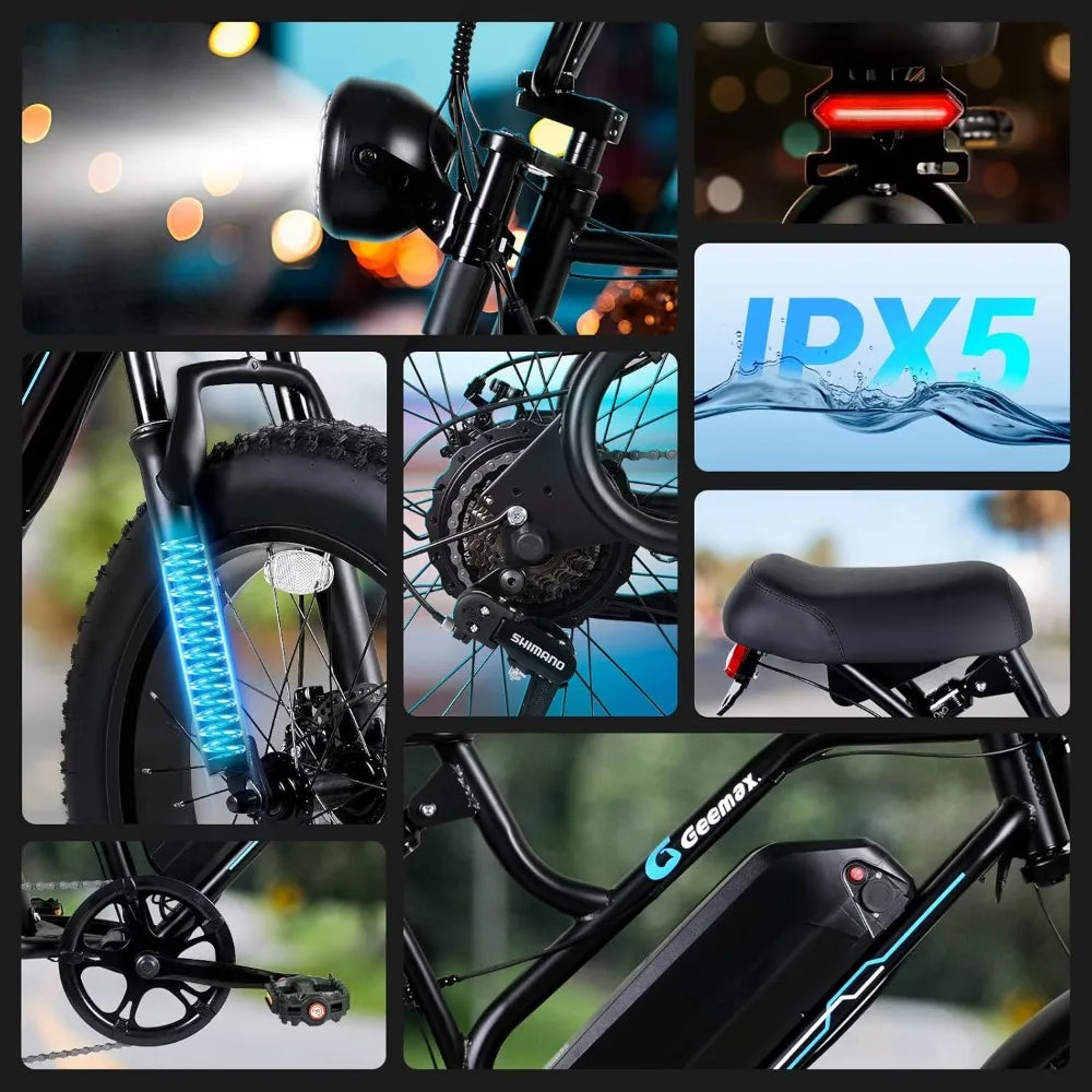 Fat Tire Electric Bike for Adults,1500W 32 Mph Top Speed Motorcycle Design Ebike, 48v 15.6AH 25-50 miles Long Range E Bike