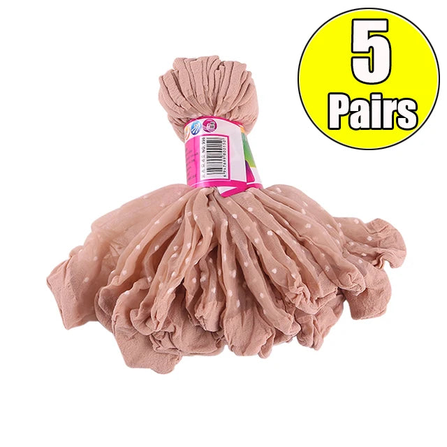 Black Dot Transparent Socks Ultra-thin Elastic Women Crystal Silk Socks Nylon Fashion Ladies Summer Short Ankle Socks