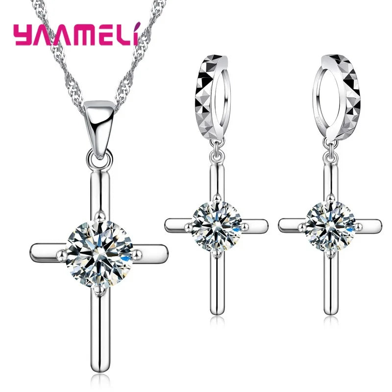 34 Designs Big Promotion 925 Sterling Silver Jewelry Set for Woman Girl Pearl Rhinestone Zircon Pendant Necklace Earrings Chain