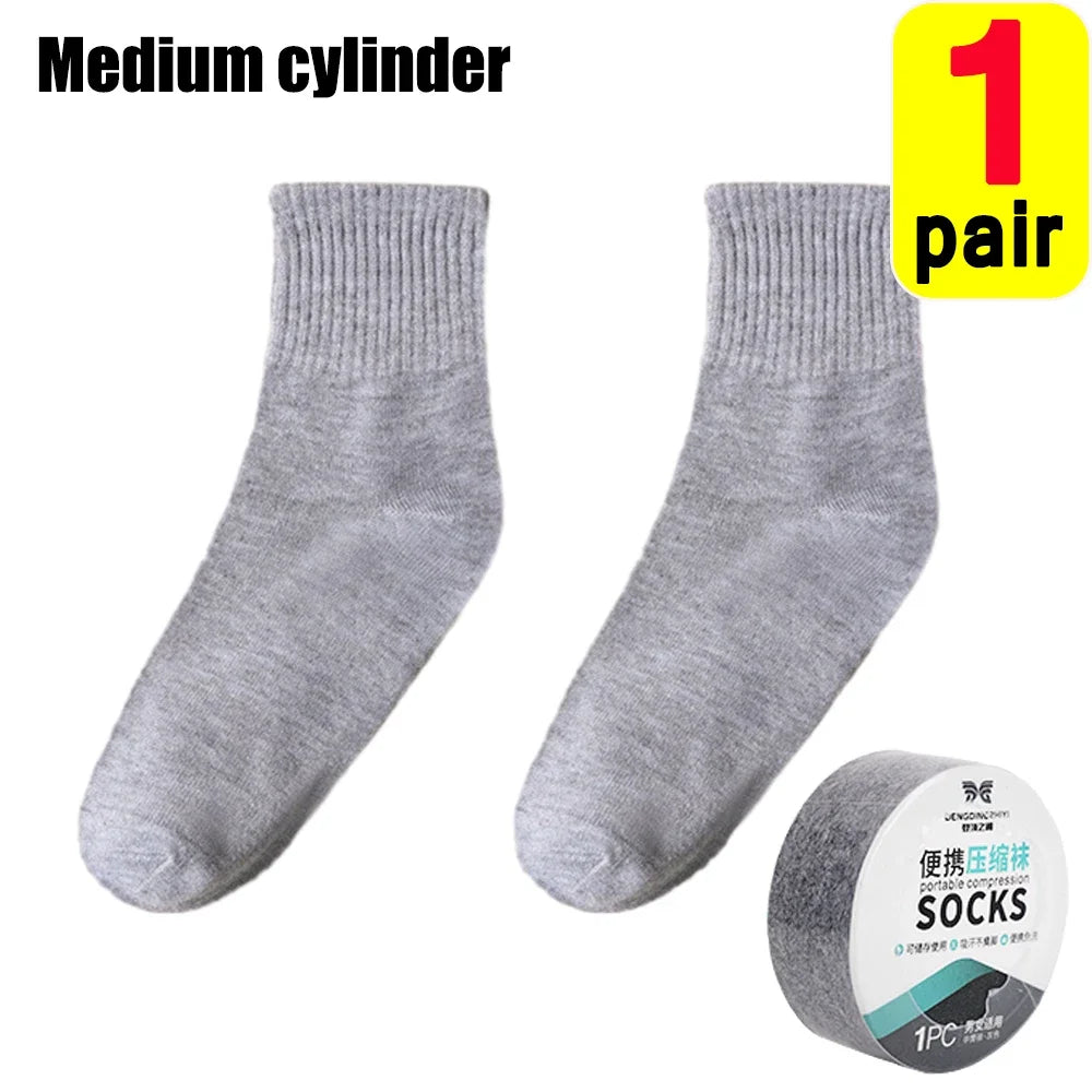 Breathable Disposable Highly Elastic Socks Outdoor Portable Simple Compression Travel Thin Sweat-Absorbing Sports Cotton Socks