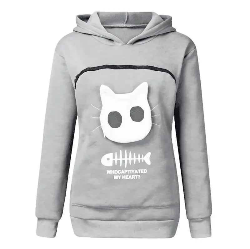 3XL Cat Lovers Hooded Sweatshirt Kangaroo Dog Pet Paw Dropshipping Pullovers Cuddle Pouch Fish Pocket Hoodie Tops