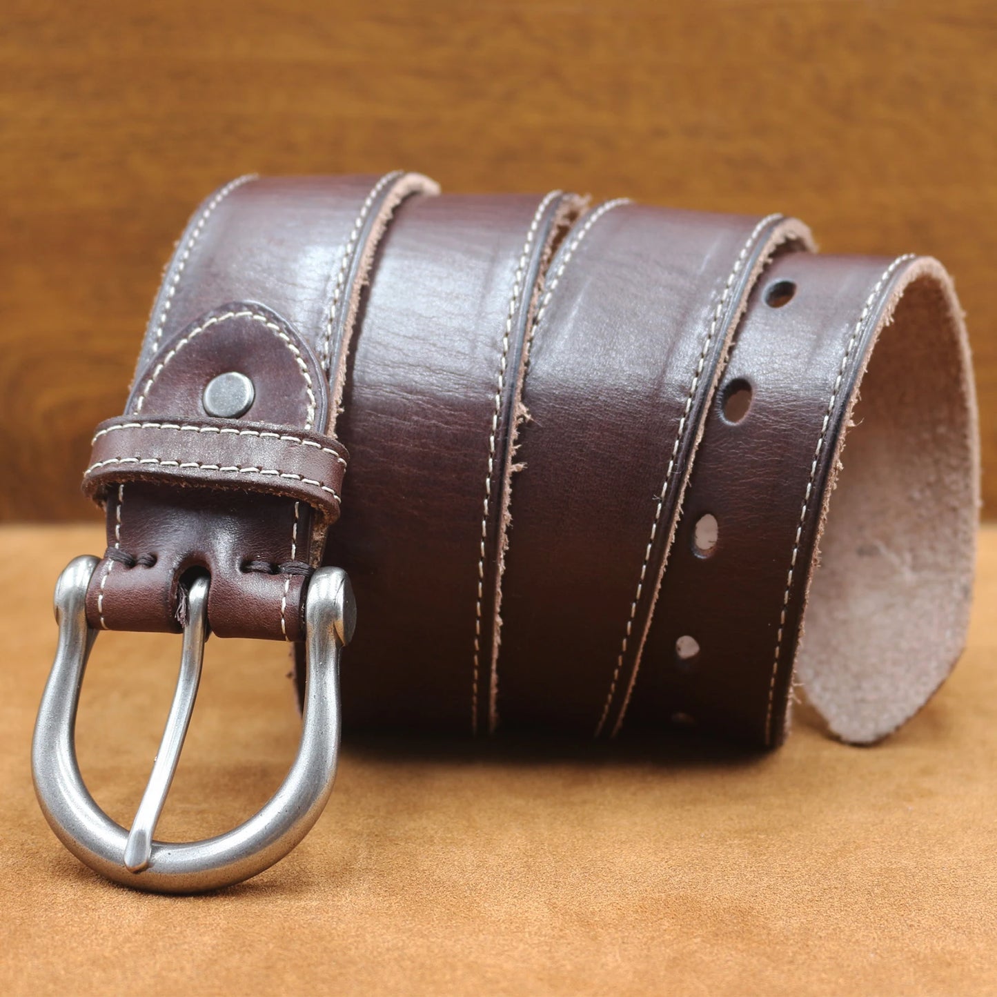 Natural cowhide belt for men's hard metal buckle soft original cowhide mens leather belt unique texture real leather jeans belt