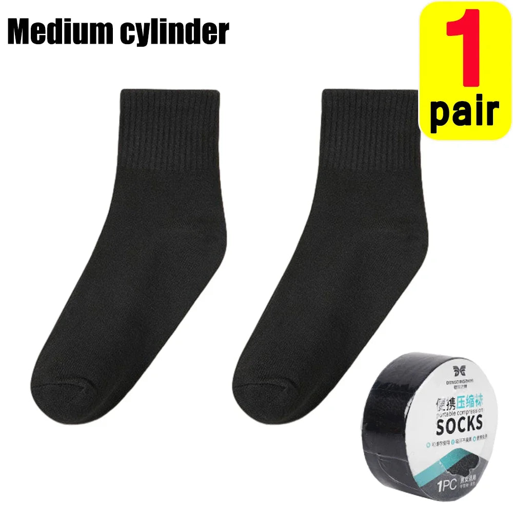 Breathable Disposable Highly Elastic Socks Outdoor Portable Simple Compression Travel Thin Sweat-Absorbing Sports Cotton Socks