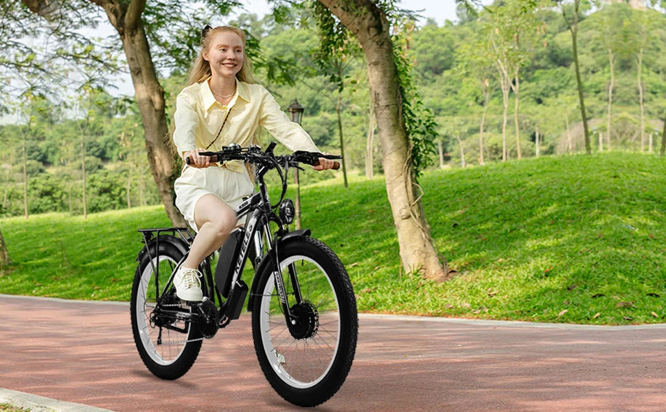 Electric Bike 2000W Dual Motor 48V23AH Lithium Battery E Bike Hydraulic Disc Brake 26 Inch All-terrain Fat Tire Electric Bicycle