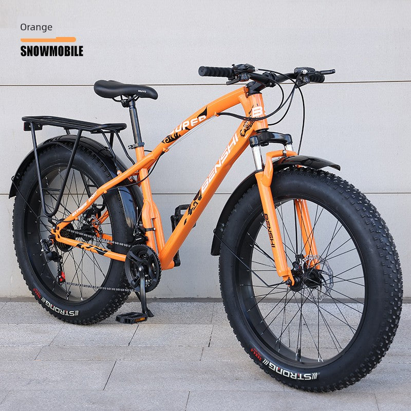 Snowmobile off-Road Mountain Bike Oversized Thick Wide Tire Plus-Size ATV Variable Speed Shock Absorption Adult Bicycles for Men and Women