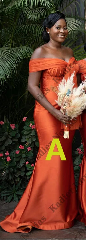 Custom Made Elegant Burnt Orange Bridesmaid Dresses for Women Wedding Party Dress Women Party Vestidos De Boda Para Fiestas