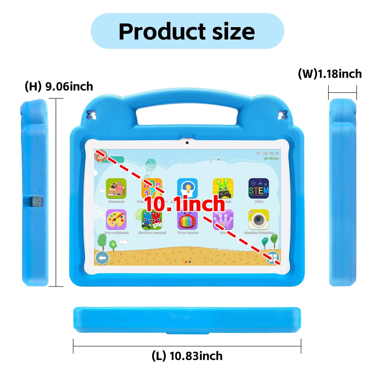 ANRY 2025 Kids Tablet Android 15 10.1 Inch A523 2.0GHZ 8GB(4+4 Expand) RAM 64GB ROM Octa-Core 5000Mah Tablets Children's Gifts