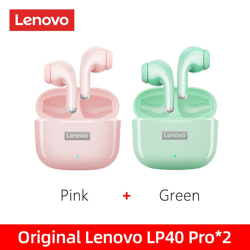 100%Original Lenovo LP40 Pro TWS Earphones Wireless Bluetooth 5.1 Sport Noise Reduction Headphones Touch Control 250mAH 2022 New